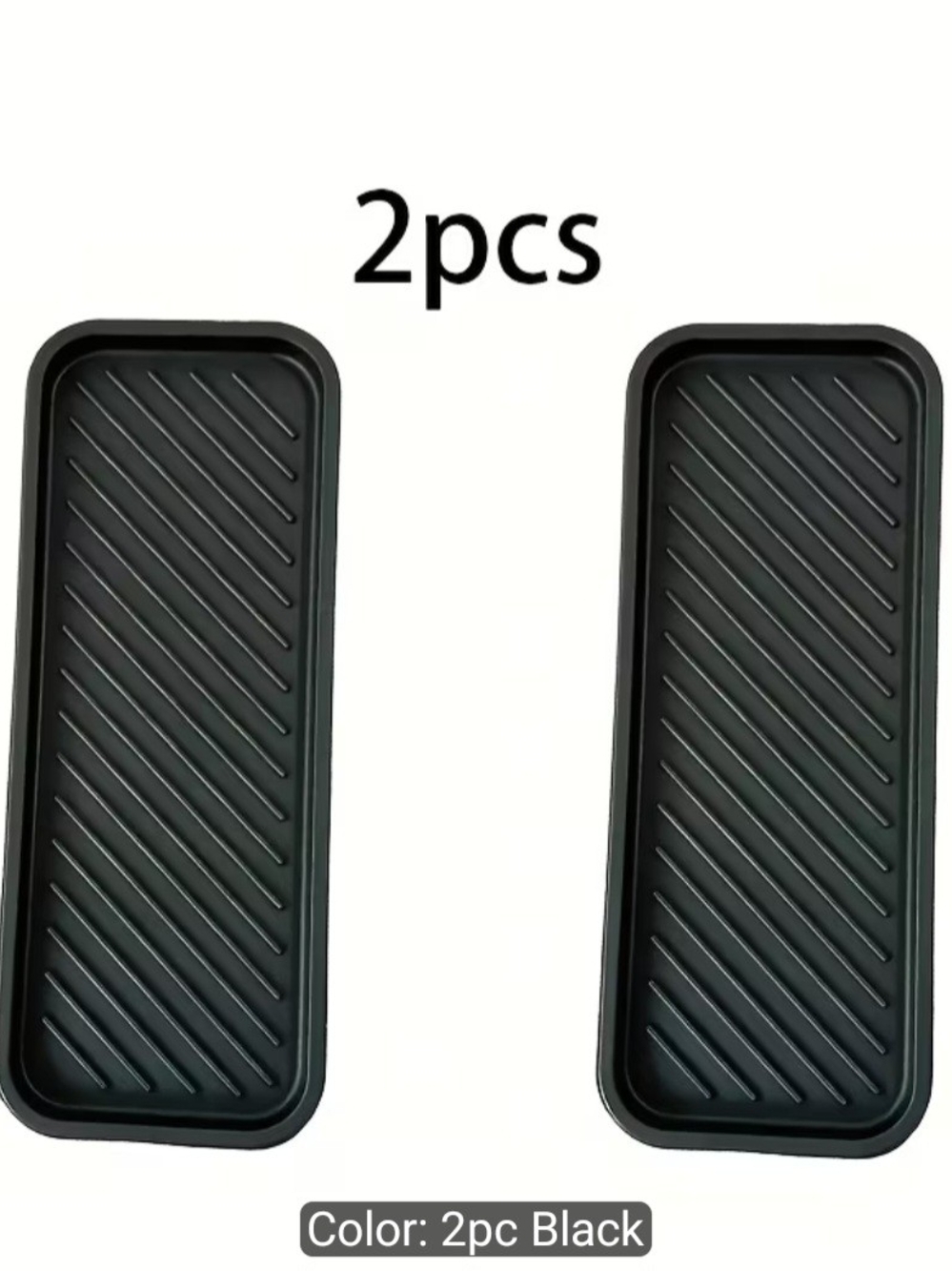 2pc Black Silicone Drip Tray Set